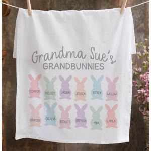 Grandbunnies 个性化复活节面粉袋毛巾