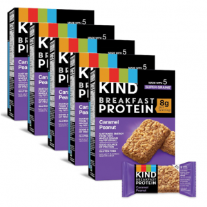 KIND Breakfast Protein Bars, Caramel Peanut, Healthy Snacks, Gluten Free, 30 Count @ Amazon