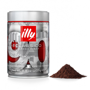 Illy Classico Espresso Ground Coffee, Medium Roast, 90th Anniversay Edition, 8.8 Oz Can @ Amazon