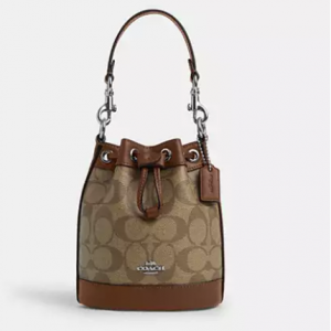 Coach Mini Bucket Bag In Signature Canvas