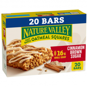 Nature Valley Soft-Baked Oatmeal Squares, Cinnamon Brown Sugar, 20 Count, 24.8 Oz @ Amazon