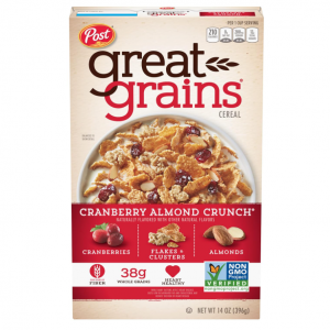 Post Great Grains 蔓越莓杏仁燕麦片 16oz @ Amazon