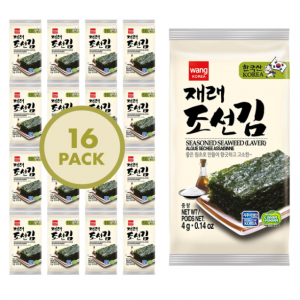 Wang Korean Roasted Seaweed Snack, Healthy Snack 0.14 Ounce, Pack of 16 @ Amazon
