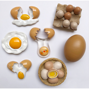 鸡蛋灵感树脂冰箱贴 - 树脂 - 7 种款式可供选择