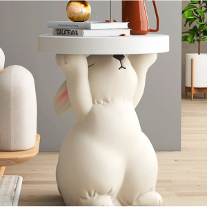 有趣的兔子边桌 - 白色 - 绿色 - 3 种颜色