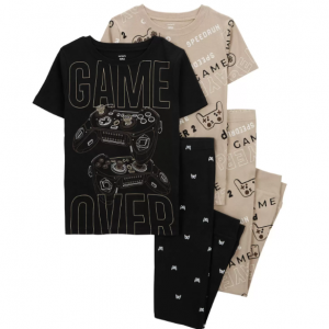 儿童纯棉短袖长裤睡衣套装