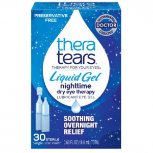 TheraTears Liquid Gel Nighttime Lubricating Eye Drops for Dry Eyes, 30 Count @ Amazon