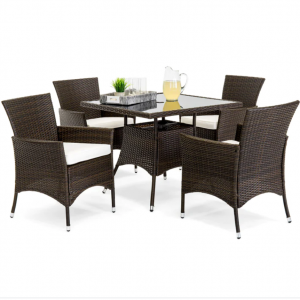 5-Piece Wicker Patio Dining Table Set w/ 4 Chairs @ Best Choice Products	