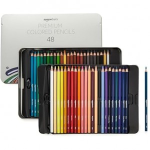 Amazon Basics Premium Colored Pencils, Soft Core, 48 Count Set @ Woot