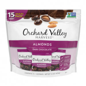 Orchard Valley Harvest Dark Chocolate Almonds, 1 Ounce Bags (Pack of 15) @ Amazon