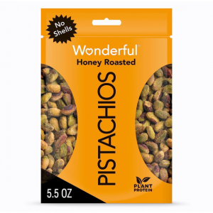 Wonderful Pistachios, No Shells, Honey Roasted, 5.5 Ounce Resealable Pouch @ Amazon