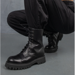 50% Off Anchor Black Military Lace Up Boots @ Koi Footwear UK