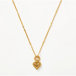 Missoma Mini Ridge Heart Charm Pendant 项链
