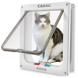 CEESC Extra Large Cat Door (Outer Size 11" x 9.8"), 4 Way Locking Large Cat Door @ Amazon