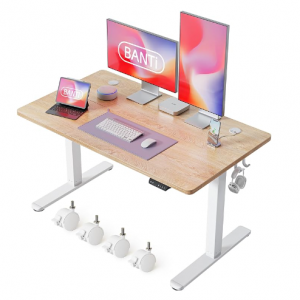BANTI Standing Desk, Electric Stand up Height Adjustable, Sit Stand Desk with Splice Board @Amazon