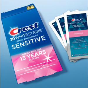 Crest 3D Whitestrips Sensitive At-home Teeth Whitening Kit, 18 Treatments @ Amazon