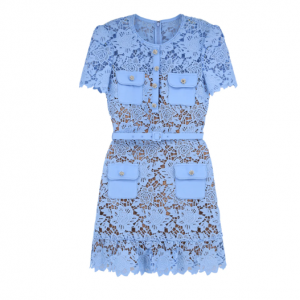 Self-Portrait Lace Peplum Mini Dress