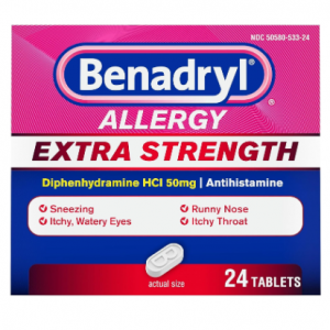 Benadryl 強效抗過敏藥 50mg 24粒 @ Amazon