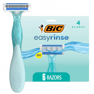 BIC EasyRinse Anti-Clogging Women's Disposable Razors With 4 Blades, 6 Count @ Amazon