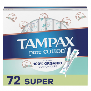 Tampax Pure Cotton Tampons, 24 Count x 3 Packs (72 Count total) @ Amazon