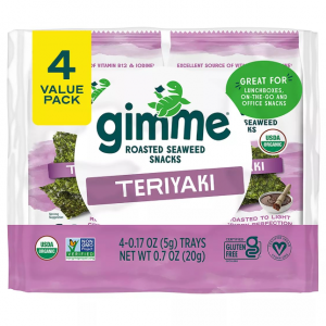 gimMe - Teriyaki - 4 Count - Organic Roasted Seaweed SheetsKeto @ Amazon