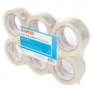 Staples® Ultra Heavy Duty Shipping Packing Tape, 1.88" x 54.6 Yds, Clear, 6/Rolls (52196) @Staples