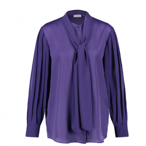 60% Off Gerry Weber Blouse With Pleated Sleeves And Ribbon Style Tassel Purple @ Jonzara