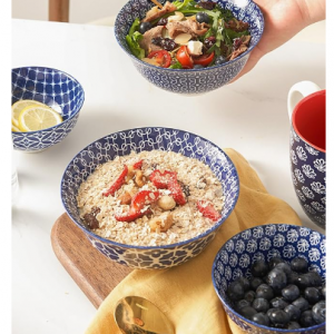 DOWAN Cereal Bowls Set of 6, Ceramic Soup Bowls 23 OZ, 6 Inch Small Dessert Bowls @ Amazon