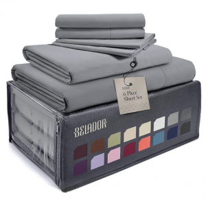 BELADOR Silky Soft Sheet Set - Luxury 6 Piece Bed Sheets for Queen Size Bed @ Amazon