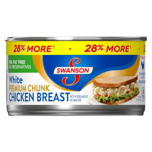 Swanson White Premium Chunk Canned Chicken Breast in Water, 12.5 OZ Can @ Amazon