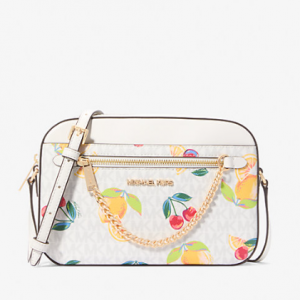 Extra 20% Off MICHAEL KORS OUTLET Jet Set Large Fruit Print Logo Crossbody Bag