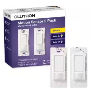 Lutron Maestro Motion Sensor Switch, 2 Amp/Single-Pole, White (MS-OPS2-WH-2) (2-Pack) @ Home Depot