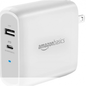67% off AmazonBasics 68W GaN 2-Port Wall Charger with 1 USB-C Port (50W) & 1 USB-A Port @Woot