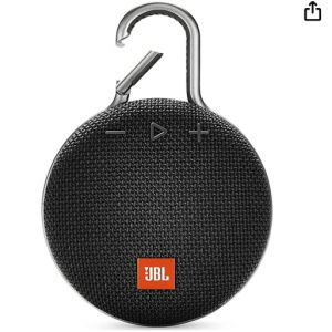 Amazon - JBL Clip 3便攜式藍牙揚聲器，黑色 防水，8折