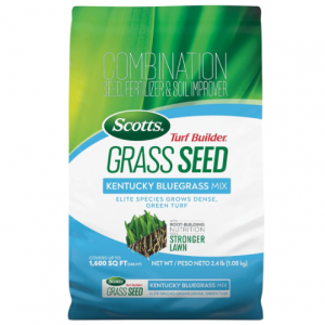 Scotts Turf Builder Grass Seed Kentucky Bluegrass Mix with Fertilizer and Soil Improver, 2.4lbs.