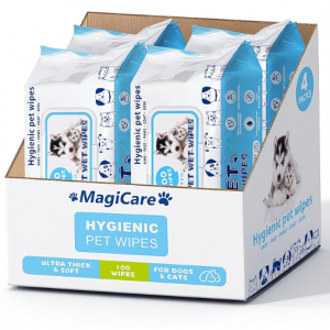 MAGICARE Pet Wipes – 400 pcs Dog Wipes – 8x8 Inch Unscented Dog Paw Cleaner Wipes @ Amazon