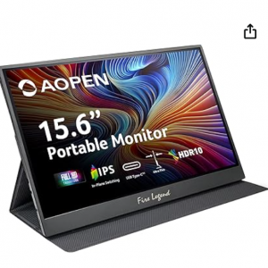 Amazon - AOPEN 16PM1Q Bbmiuux 15.6 英寸全高清商用便攜式顯示器，7.2折