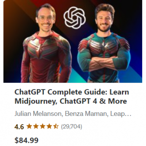 ChatGPT Complete Guide: Learn Midjourney, ChatGPT 4 & More for $84.99 @Udemy