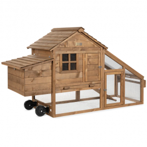 Mobile Wood Chicken Coop Tractor w/ Wheels, 2 Doors, Nest Box - 70in @ Best Choice Products