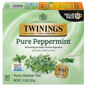 Twinings of London Pure Peppermint Herbal Tea Bags, 50 Count (Pack of 6) @ Amazon