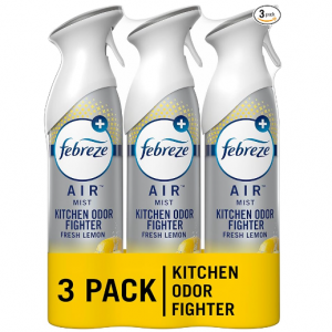Febreze Room Air Fresheners, Fresh Lemon Scent, 8.8 oz. Aerosol Can (Pack of 3) @ Amazon