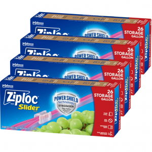 Ziploc Gallon Food Storage Slider Bags, 26 Count (Pack of 4) @ Amazon