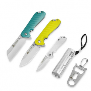Ozark Trail 3.3" inch Blade Length Pocket Knives Green Yellow White @ Walmart