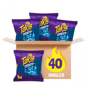 Takis Blue Heat 40 pc / 1 oz Multipack, Hot Chili Pepper Flavored @ Amazon