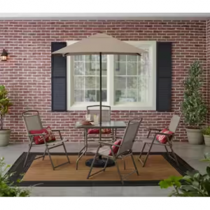 StyleWell 庭院桌椅6件套 帶遮陽傘 @ Home Depot