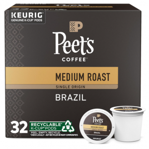 Peet's Coffee 單一產地巴西中焙咖啡膠囊 32顆 @ Amazon