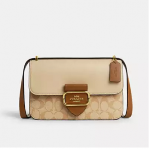70% Off Coach Large Morgan Square Crossbody In Blocked Signature Canvas @ Coach Outlet