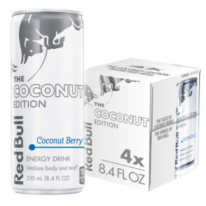 Red Bull Coconut Edition Energy Drink, 8.4 Fl Oz Cans, (Pack of 4) @ Amazon