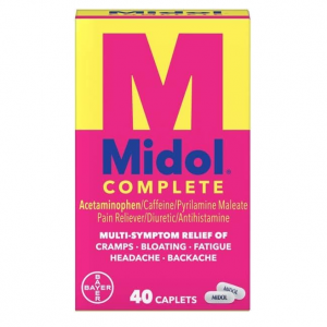 Midol Complete Menstrual Pain Relief Caplets - 40 Count (Pack of 3) @ Amazon