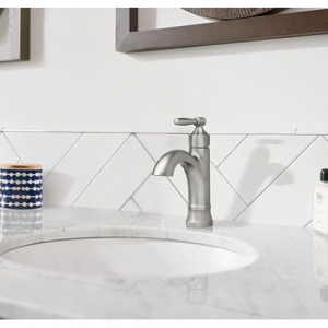 Moen Halle Spot Resist Brushed Nickel One-Handle Single Hole Bathroom Sink Faucet @ Amazon